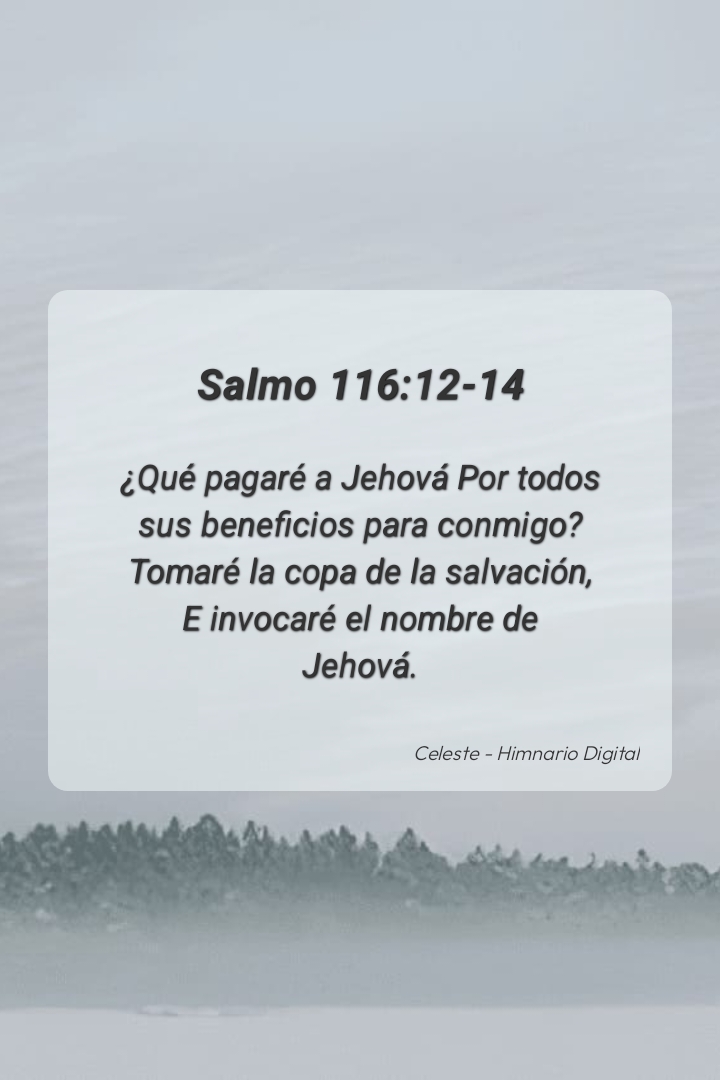 Reflexión cristiana diaria sobre Salmo 116:12-14 - Celeste