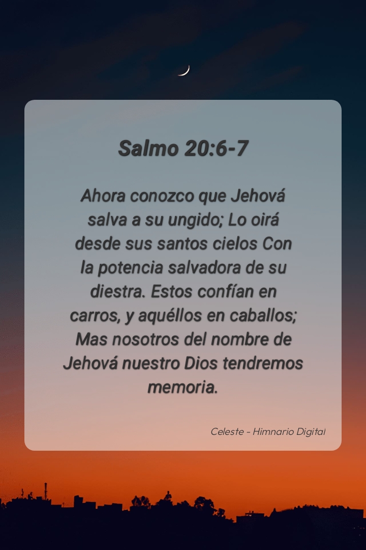 Reflexión sobre Salmo 20:6-7