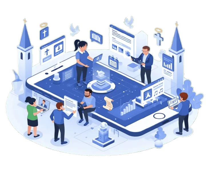 Software de gestión para iglesias - celeste