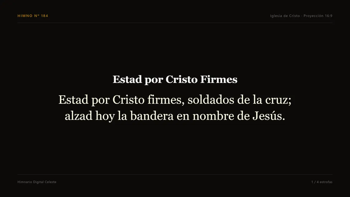 Diapositiva real generada por Celeste en formato 16:9 para proyección durante el culto