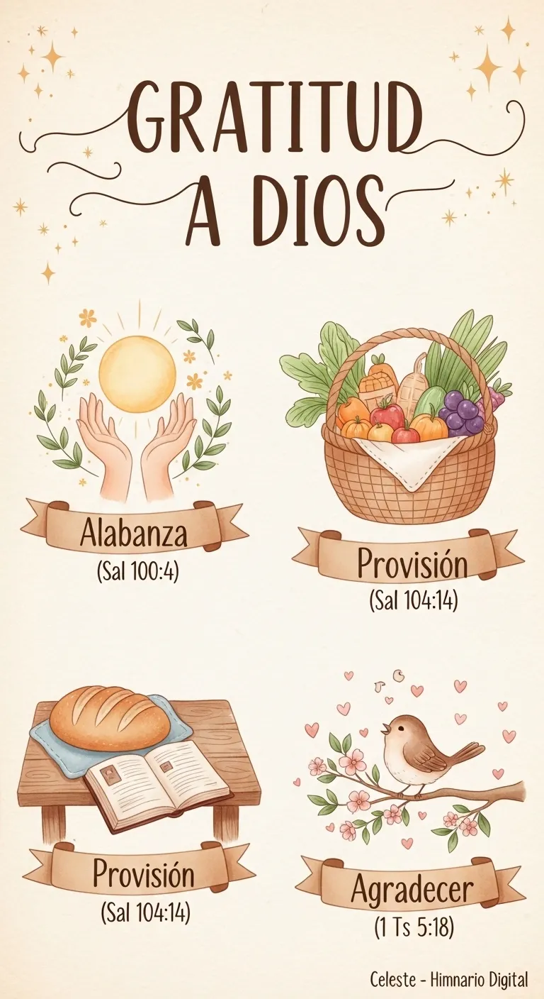 Ilustración cristiana aesthetic sobre la gratitud a Dios